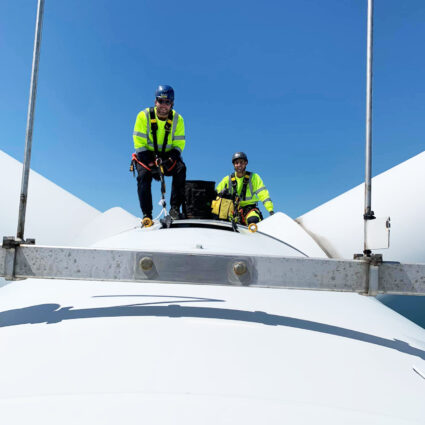 technicians on turbine